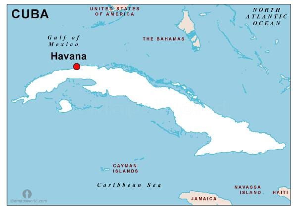 mapa ng kabisera ng Cuba