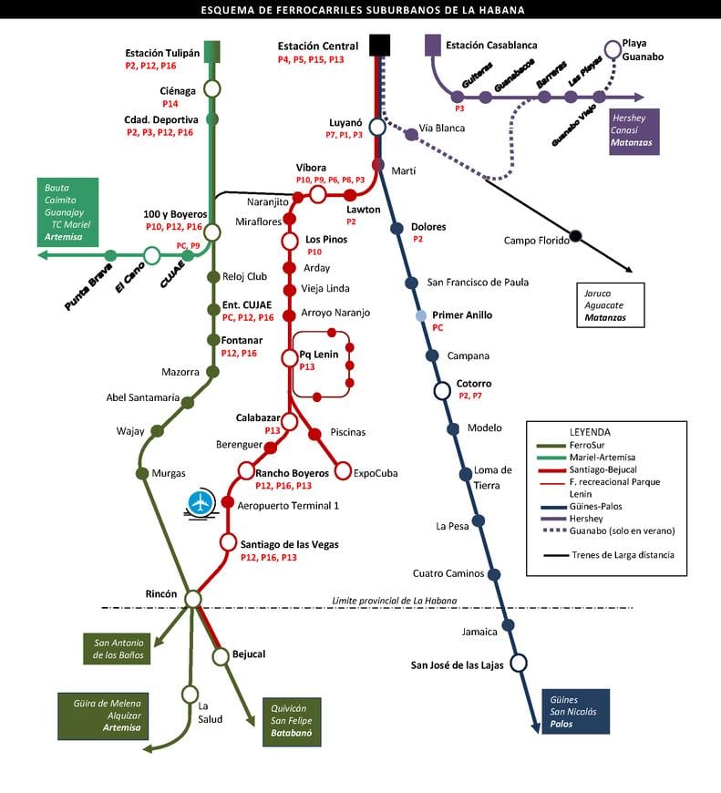 Havana bus tour map