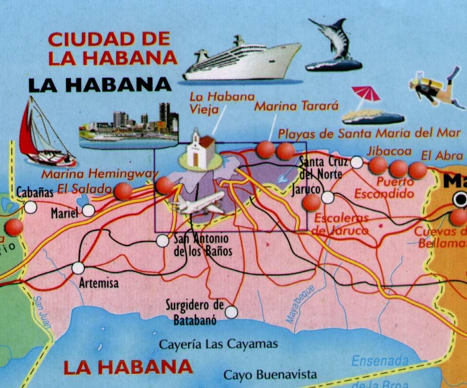 mapa ng Havana beach