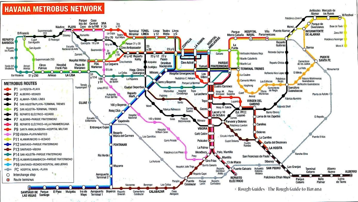 mapa ng Havana bus
