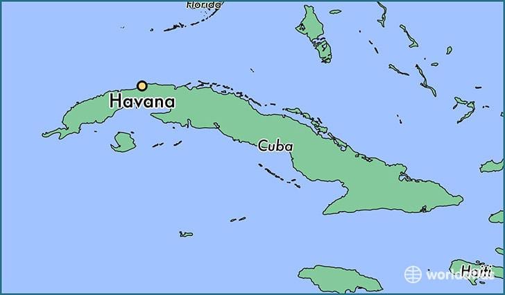 Havana Cuba sa mapa