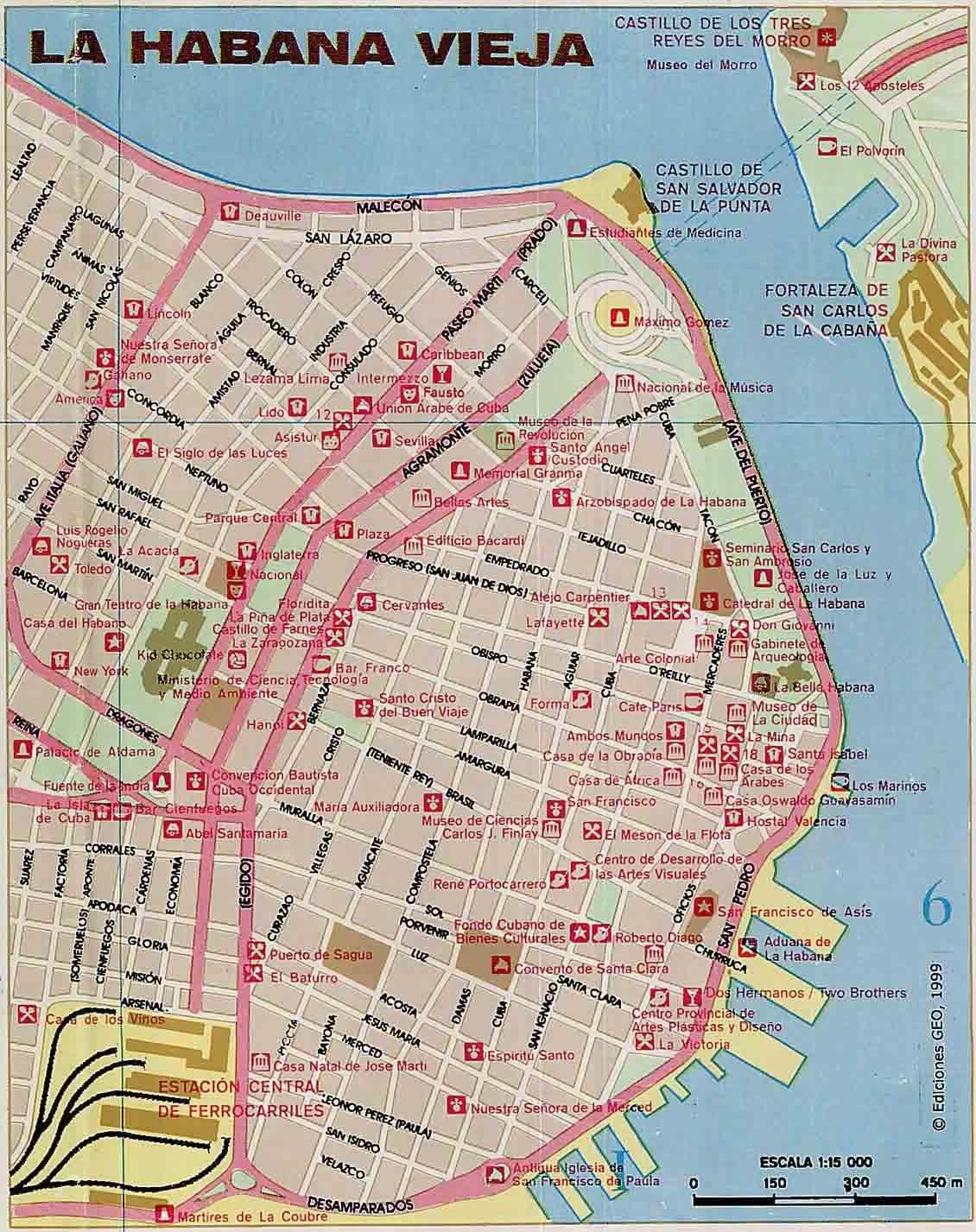 old Havana Cuba mapa