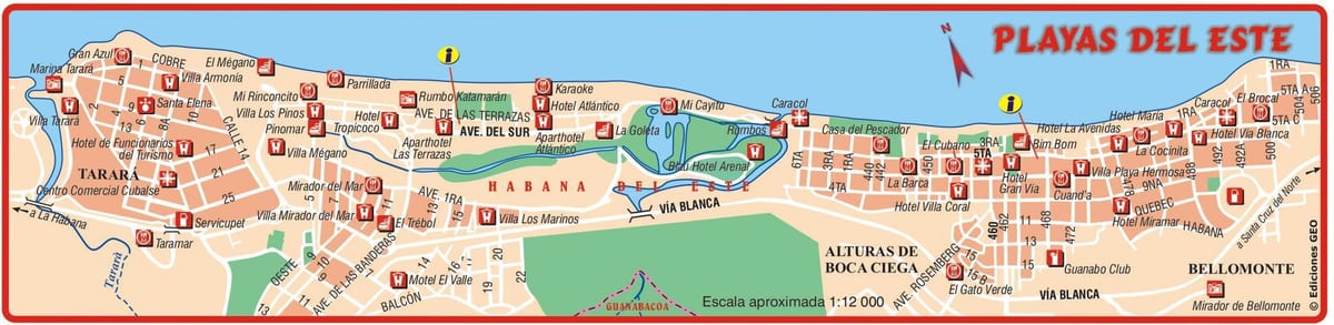 mapa ng playa del este Cuba
