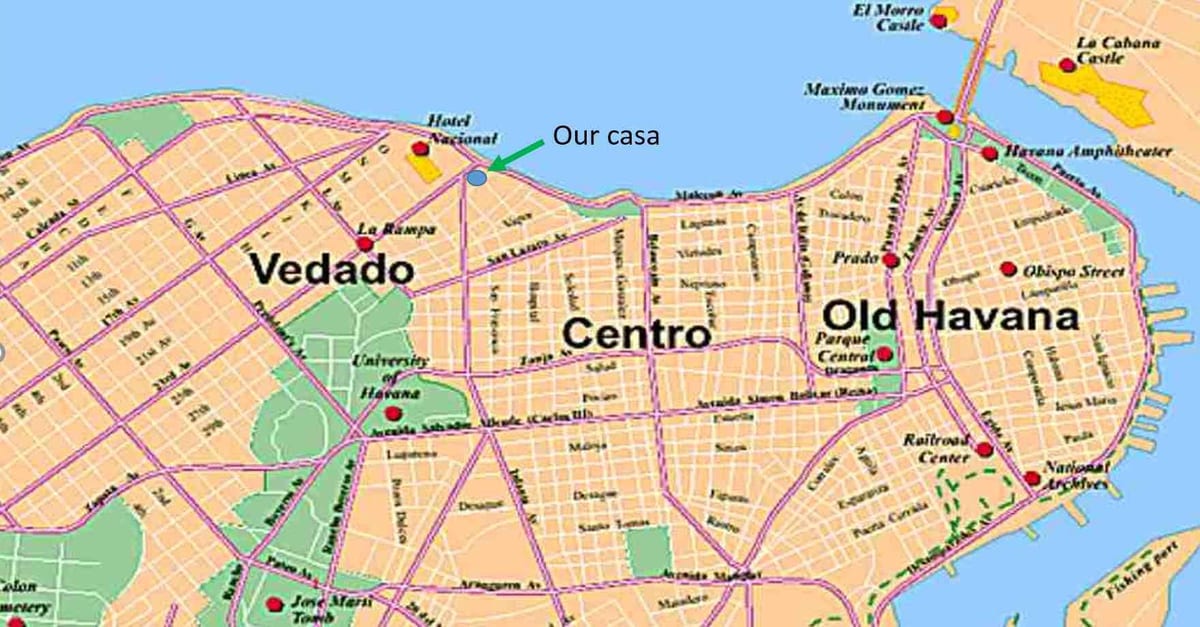 mapa ng vedado Havana Cuba