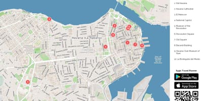 Havana Cuba turista mapa