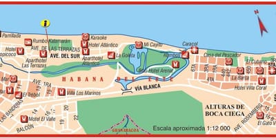 Mapa ng playa del este Cuba